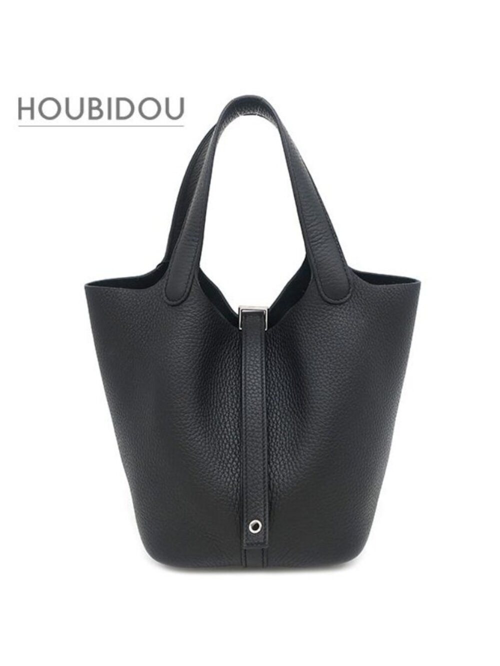 Hermes Handbag Picotin Lock 18 PM Taurillon Clemence Black Silver